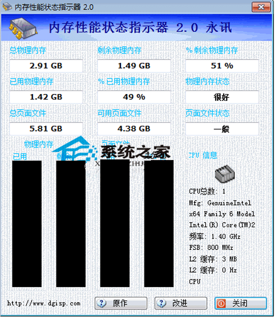 内存性能状态指示器