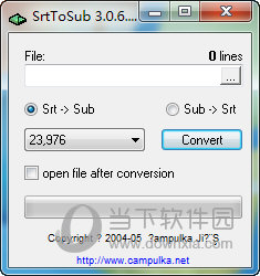 SrtToSub(字幕格式转换工具)